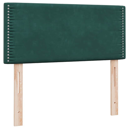 Giroletto a Molle con Materasso Verde Scuro 80x210 cm Velluto
