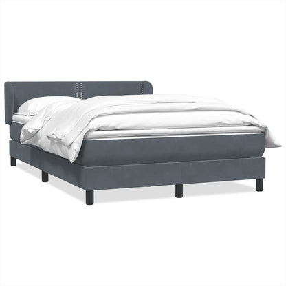 Giroletto a Molle con Materasso Grigio Scuro 160x210 cm Velluto | homemem39