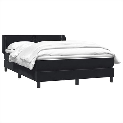 Giroletto a Molle con Materasso Nero 160x210 cm in Velluto | homemem39