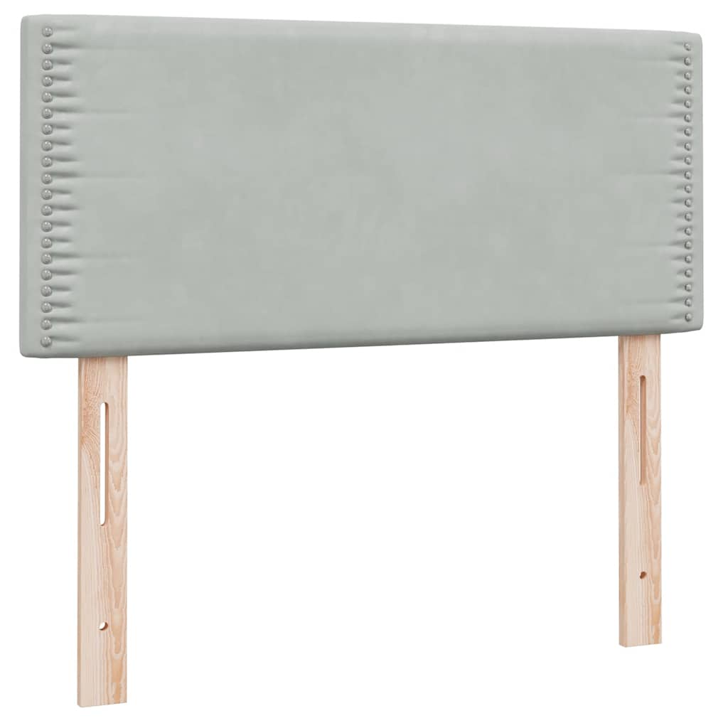 Giroletto a Molle con Materasso Grigio Chiaro 80x220 cm Velluto | homemem39