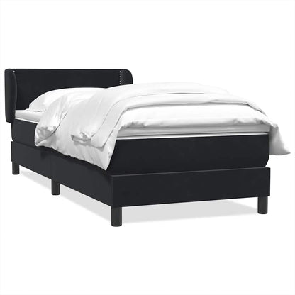 Giroletto a Molle con Materasso Nero 80x220 cm Velluto | homemem39