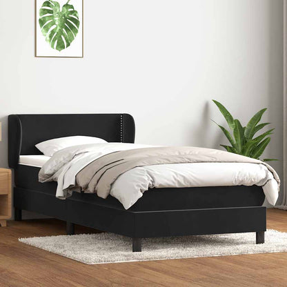 Giroletto a Molle con Materasso Nero 80x220 cm Velluto | homemem39