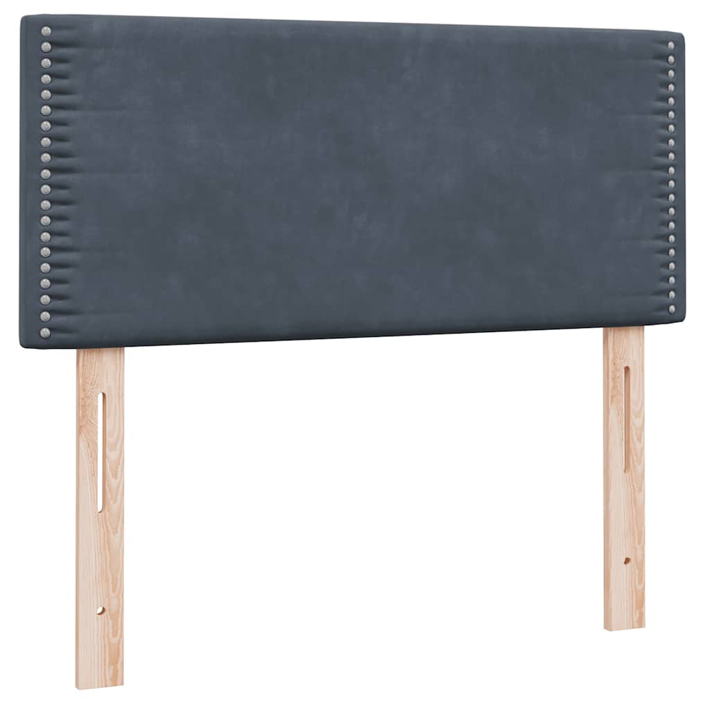 Giroletto a Molle con Materasso Grigio Scuro 90x220 cm Velluto | homemem39