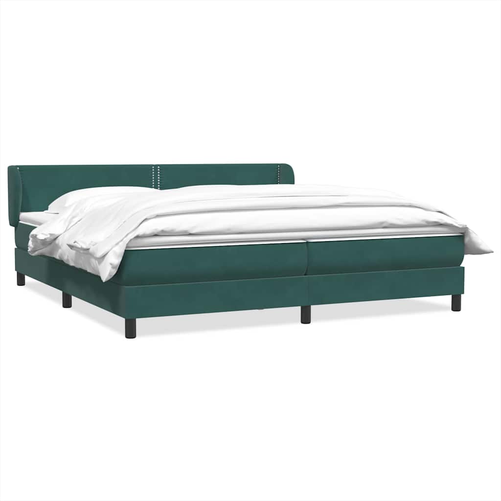 Giroletto a Molle con Materassi Verde Scuro 180x220 cm Velluto | homemem39
