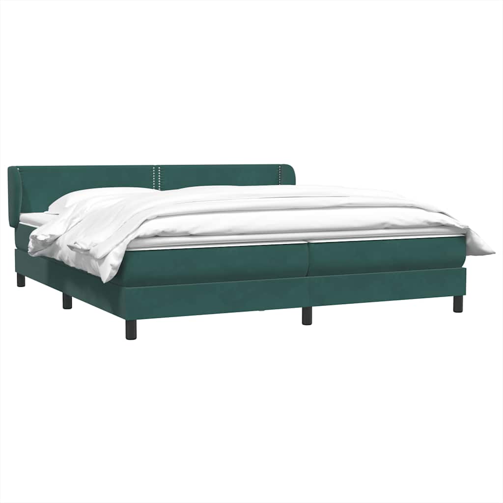 Giroletto a Molle con Materassi Verde Scuro 180x220 cm Velluto | homemem39