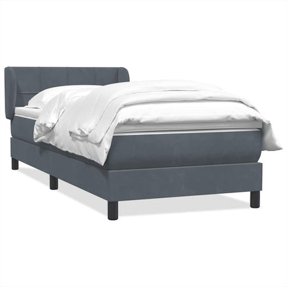 Giroletto a Molle con Materasso Grigio Scuro 80x210 cm Velluto | homemem39