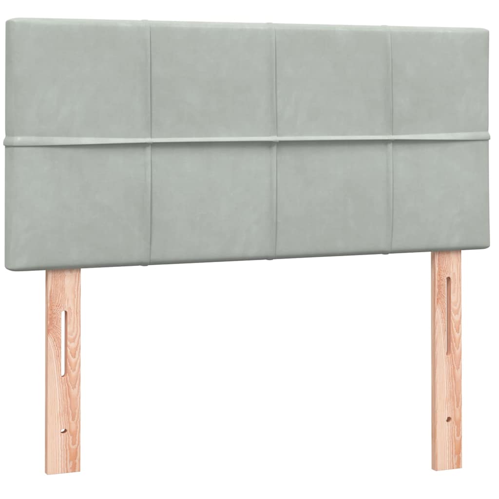 Giroletto a Molle con Materasso grigio chiaro 90x210 cm Velluto | homemem39