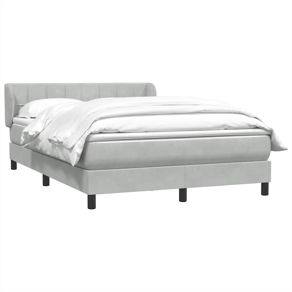 Giroletto a Molle con Materasso Grigio Chiaro 160x210cm Velluto | homemem39