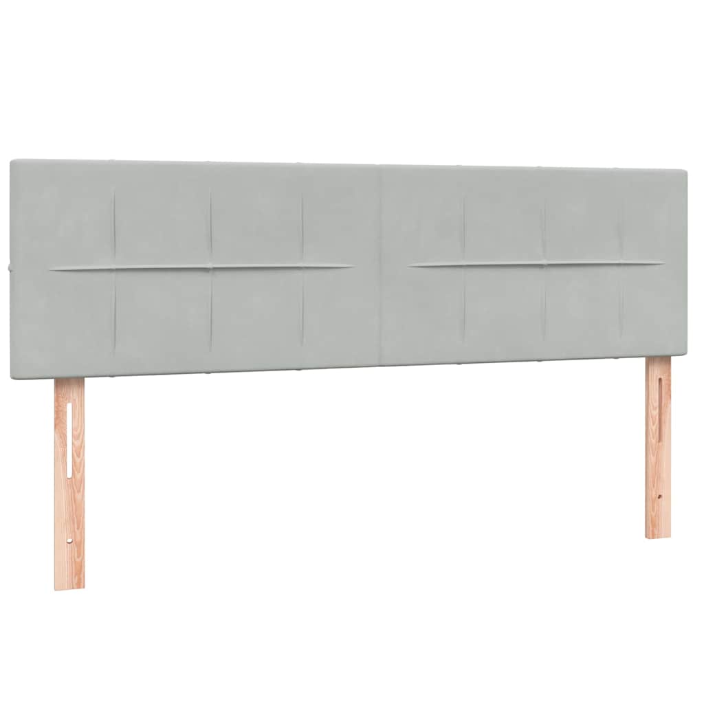 Giroletto a Molle con Materasso Grigio Chiaro 160x210cm Velluto | homemem39