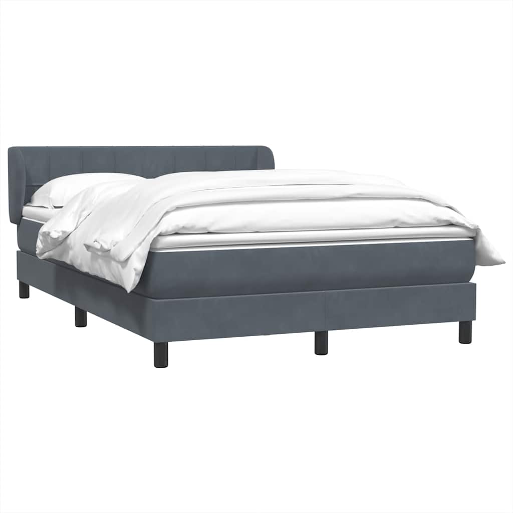 Giroletto a Molle con Materasso Grigio Scuro 160x210 cm Velluto | homemem39