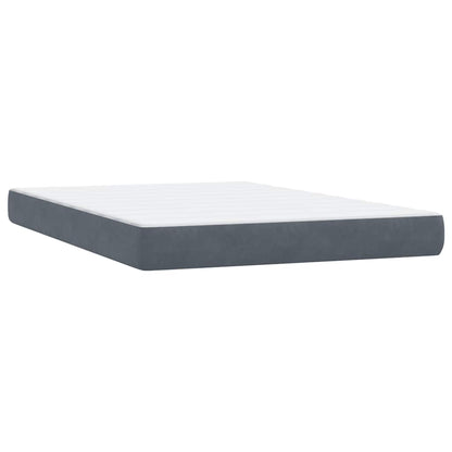 Giroletto a Molle con Materasso Grigio Scuro 160x210 cm Velluto | homemem39