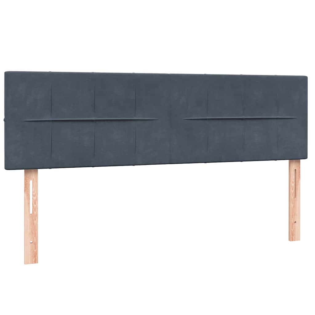 Giroletto a Molle con Materasso Grigio Scuro 160x210 cm Velluto | homemem39