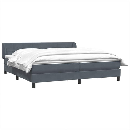 Giroletto a Molle con Materassi Grigio Scuro 180x210 cm Velluto