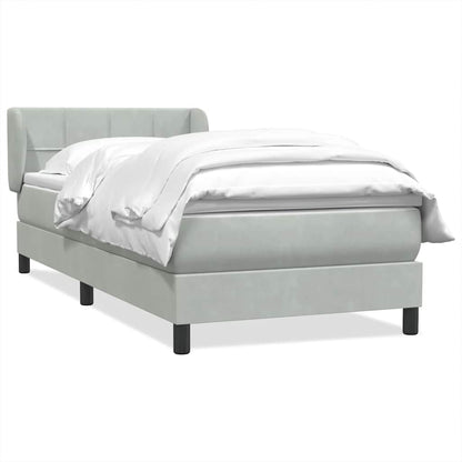 Giroletto a Molle con Materasso Grigio Chiaro 80x220 cm Velluto | homemem39