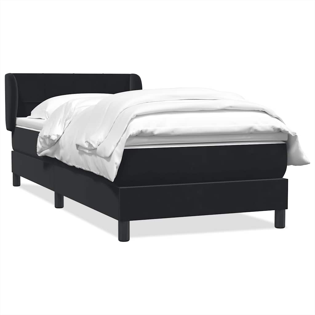 Giroletto a Molle con Materasso Nero 80x220 cm Velluto | homemem39