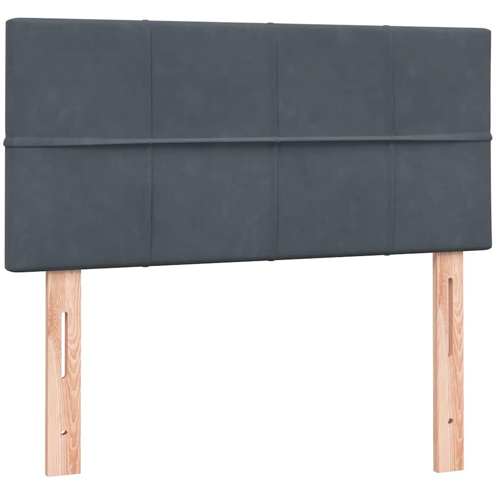 Giroletto a Molle con Materasso Grigio Scuro 90x220 cm Velluto | homemem39
