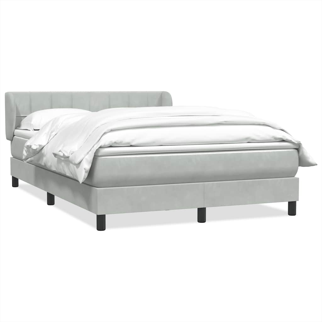 Giroletto a Molle con Materasso Grigio Chiaro 160x220cm Velluto | homemem39