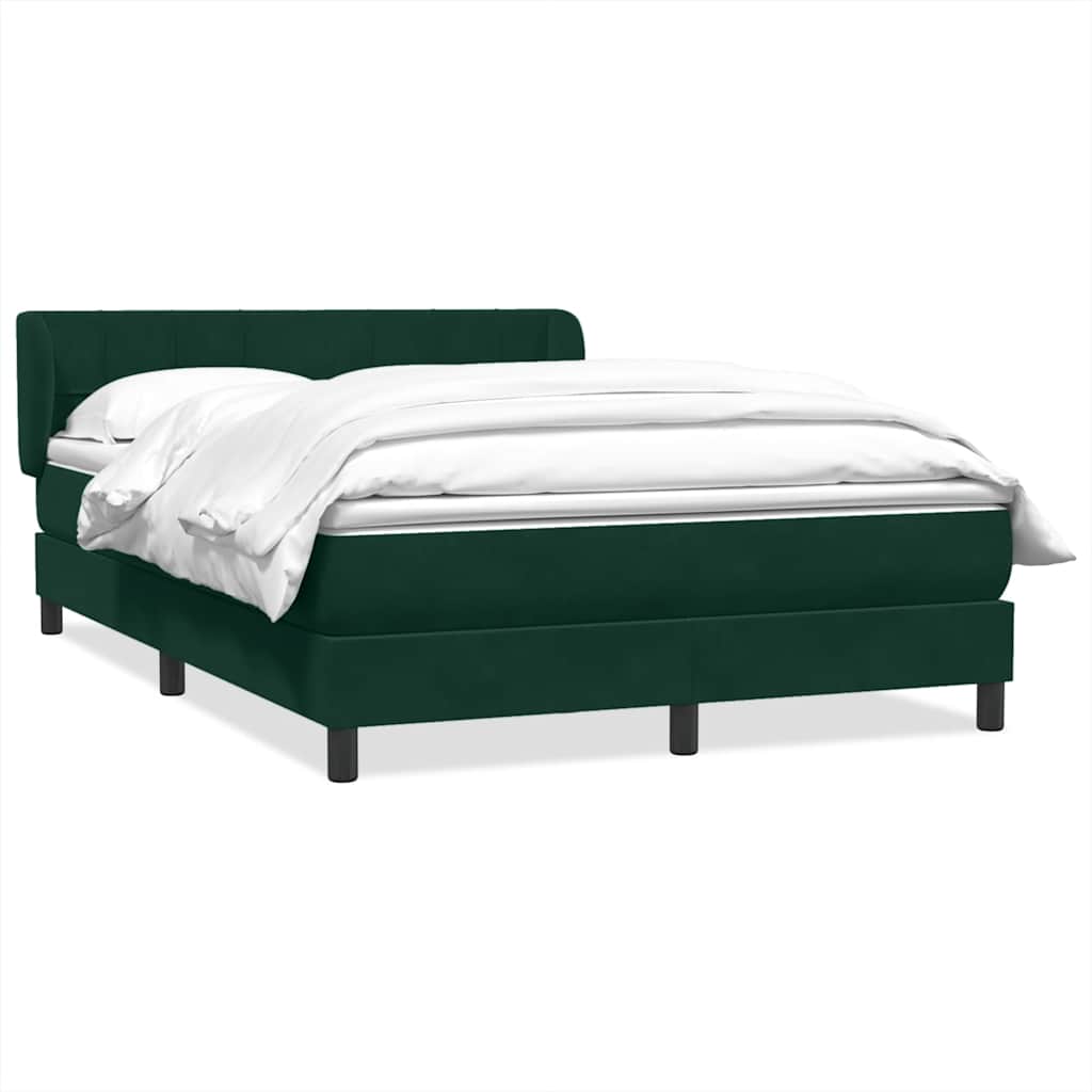 Giroletto a Molle con Materasso Verde Scuro 160x220 cm Velluto