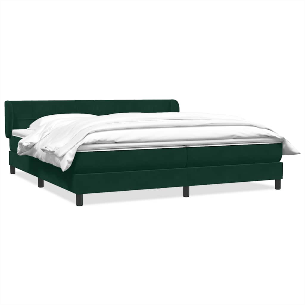 Giroletto a Molle con Materassi Verde Scuro 180x220 cm Velluto | homemem39