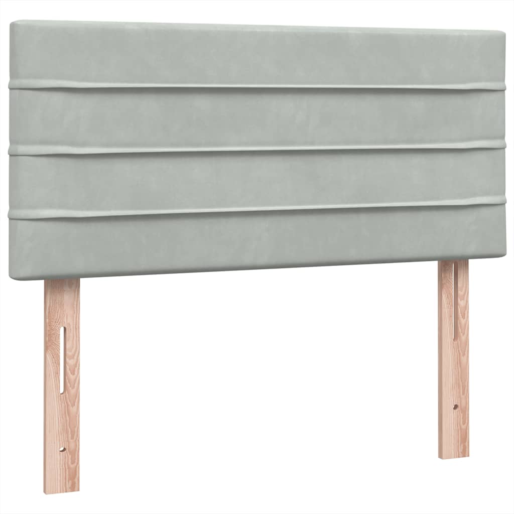 Giroletto a Molle con Materasso Grigio Chiaro 80x210 cm Velluto | homemem39