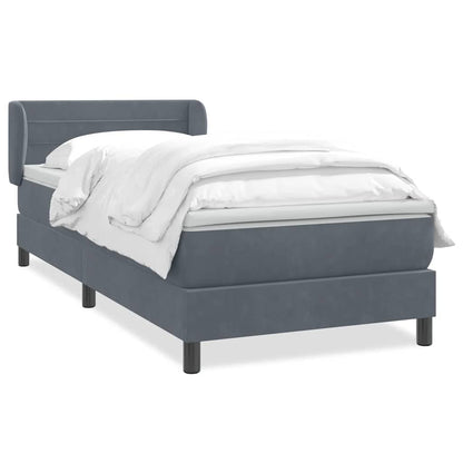 Giroletto a Molle con Materasso Grigio Scuro 80x210 cm Velluto | homemem39