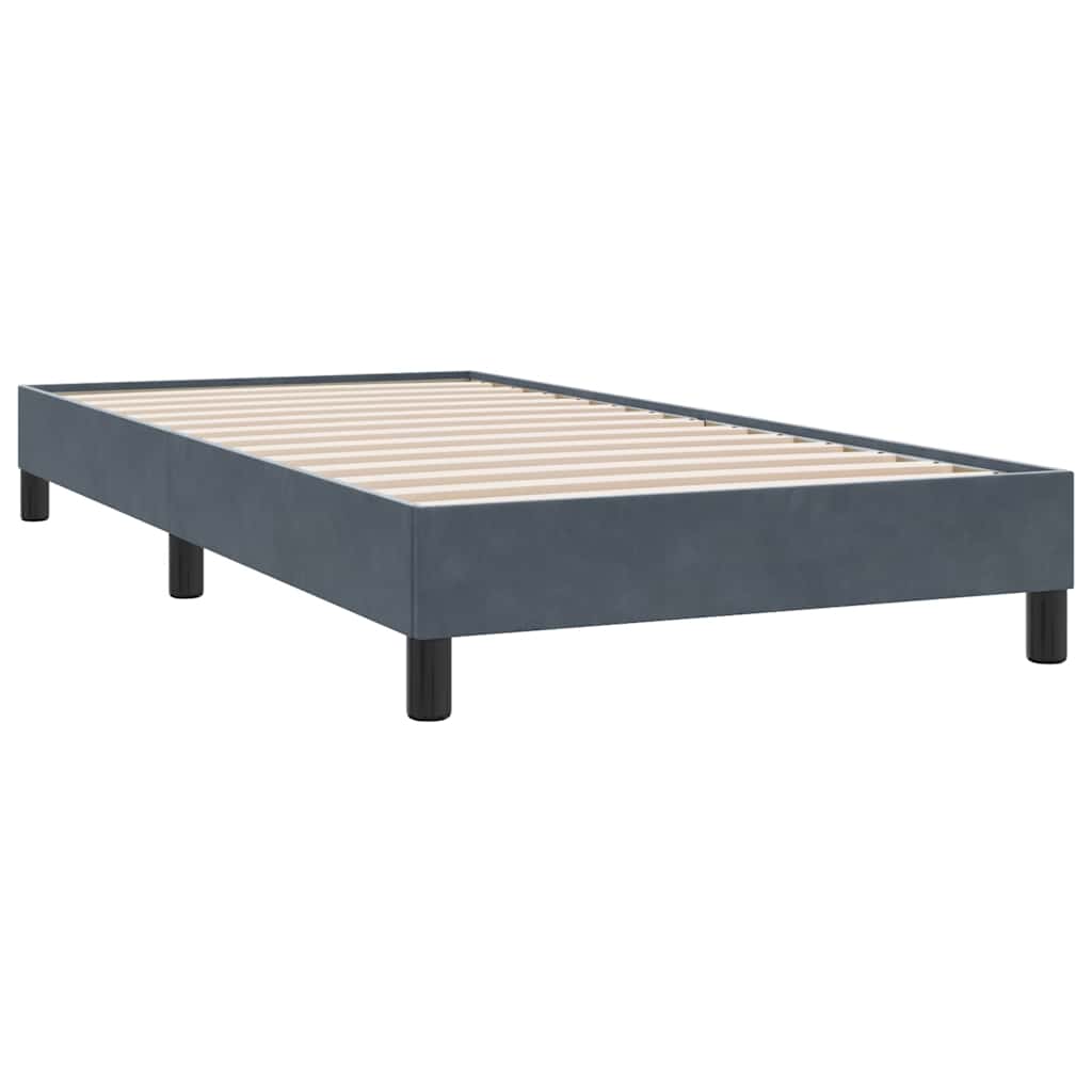 Giroletto a Molle con Materasso Grigio Scuro 80x210 cm Velluto | homemem39