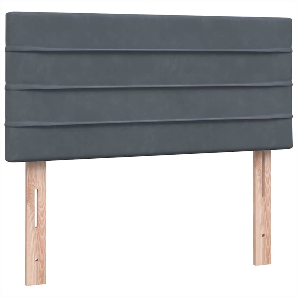 Giroletto a Molle con Materasso Grigio Scuro 80x210 cm Velluto | homemem39