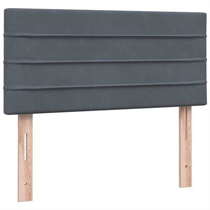 Giroletto a Molle con Materasso Grigio Scuro 80x210 cm Velluto | homemem39