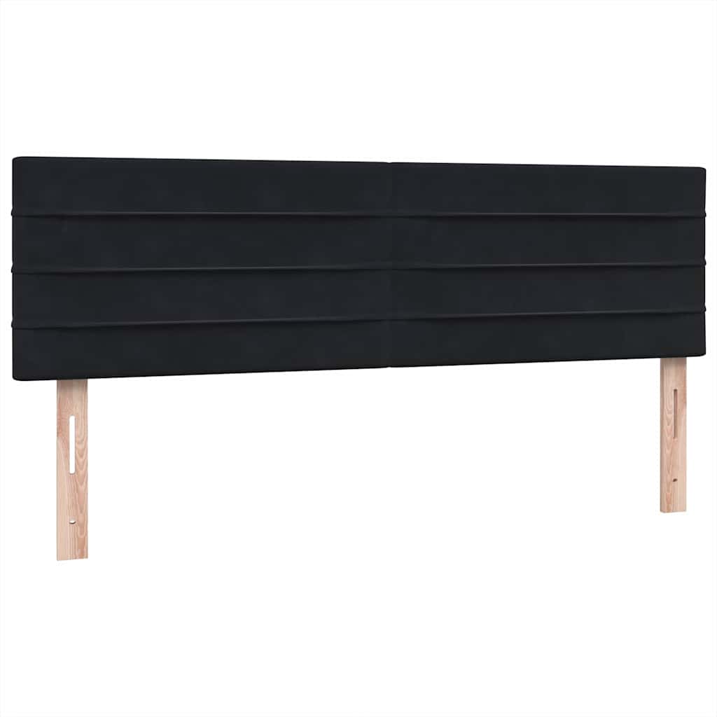 Giroletto a Molle con Materasso Nero 160x210 cm in Velluto | homemem39