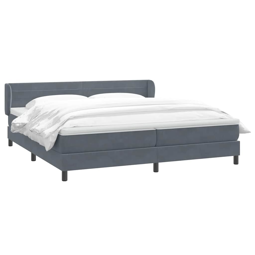 Giroletto a Molle con Materassi Grigio Scuro 180x210 cm Velluto | homemem39