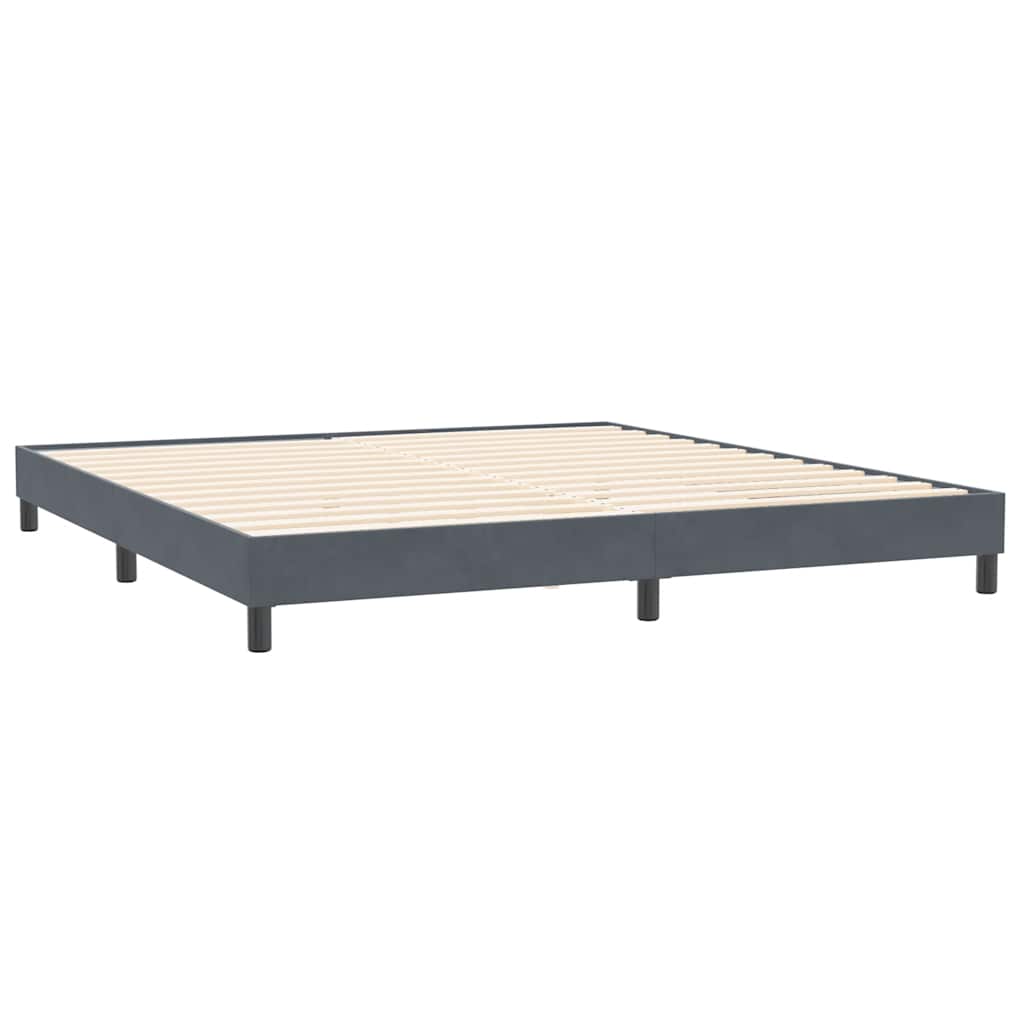 Giroletto a Molle con Materassi Grigio Scuro 180x210 cm Velluto | homemem39