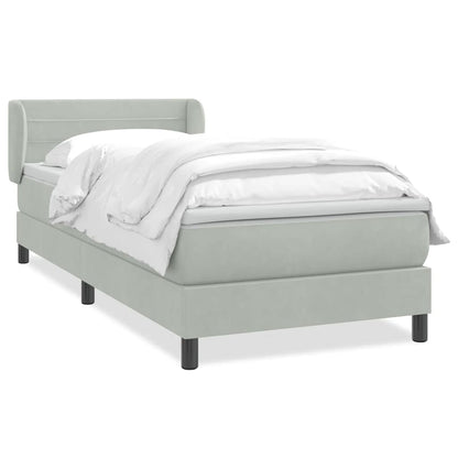 Giroletto a Molle con Materasso Grigio Chiaro 80x220 cm Velluto | homemem39