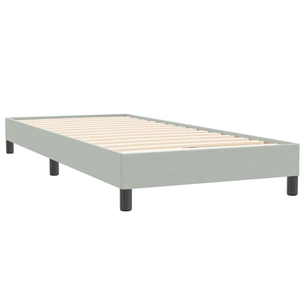 Giroletto a Molle con Materasso Grigio Chiaro 80x220 cm Velluto | homemem39