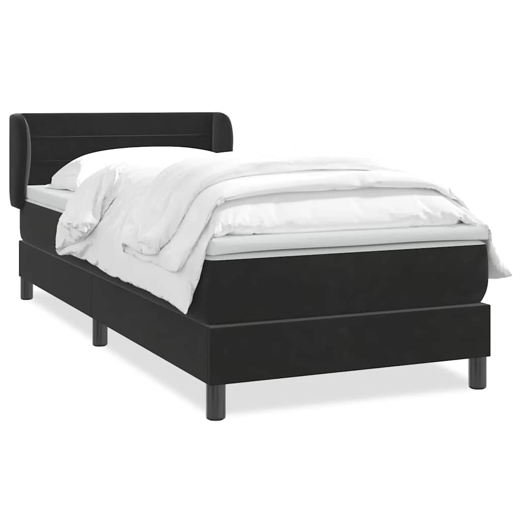 Giroletto a Molle con Materasso Nero 80x220 cm Velluto | homemem39