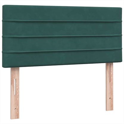 Giroletto a Molle con Materasso Verde Scuro 80x220 cm Velluto