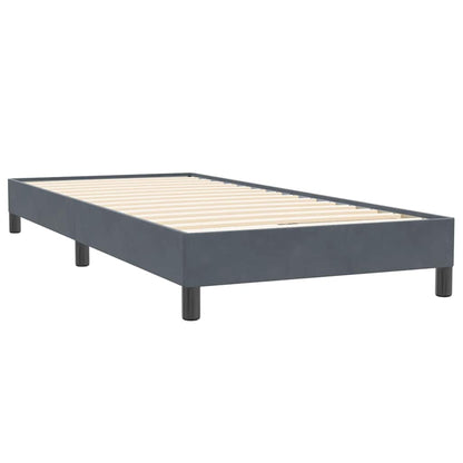 Giroletto a Molle con Materasso Grigio Scuro 90x220 cm Velluto | homemem39