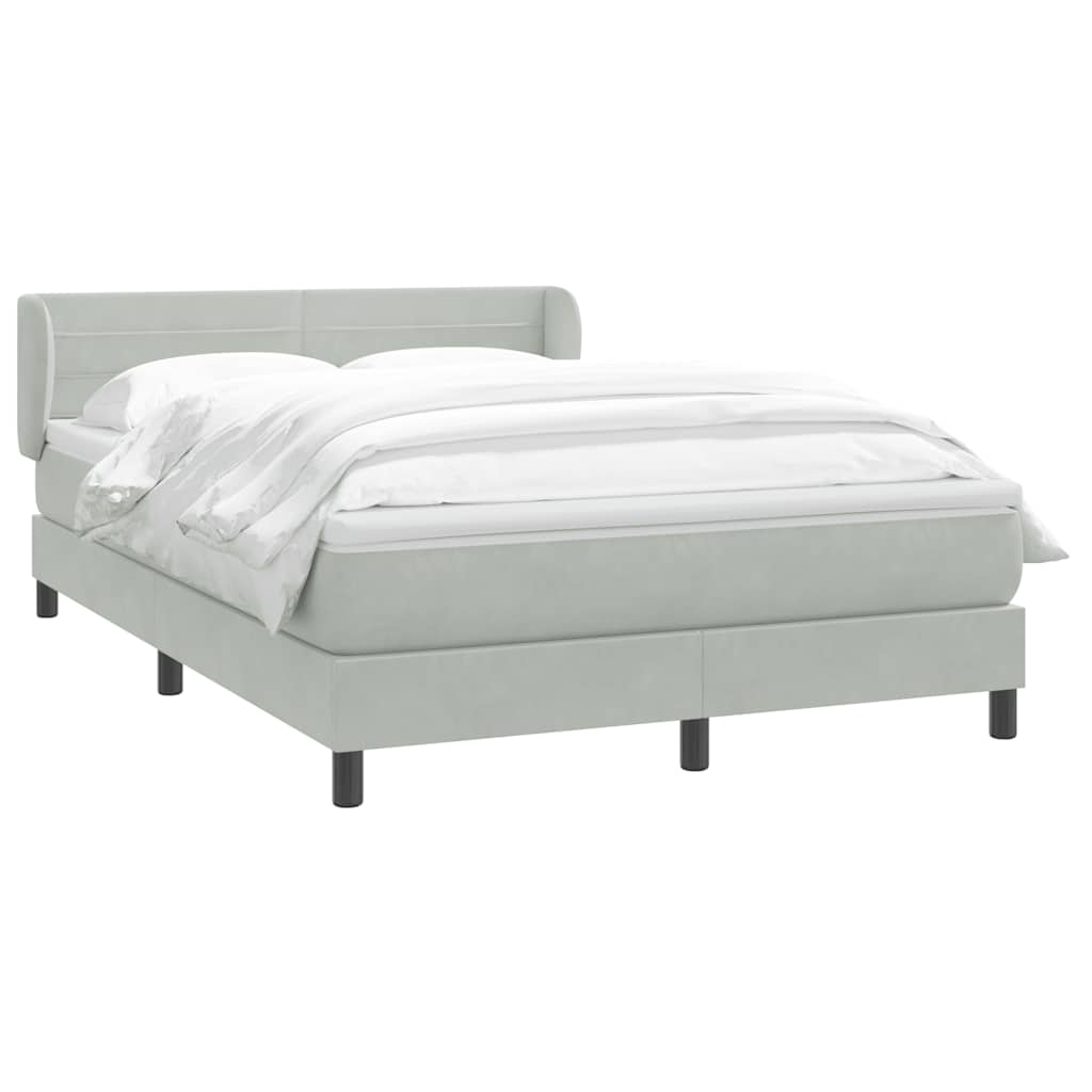 Giroletto a Molle con Materasso Grigio Chiaro 160x220cm Velluto