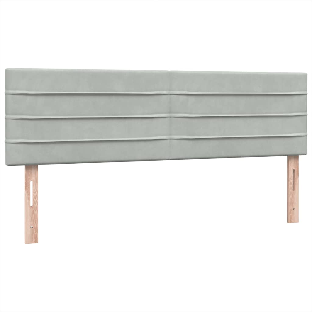 Giroletto a Molle con Materasso Grigio Chiaro 160x220cm Velluto