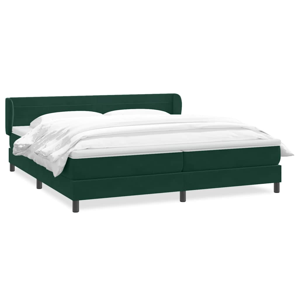 Giroletto a Molle con Materassi Verde Scuro 180x220 cm Velluto | homemem39