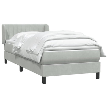 Giroletto a Molle con Materasso Grigio Chiaro 80x210 cm Velluto | homemem39