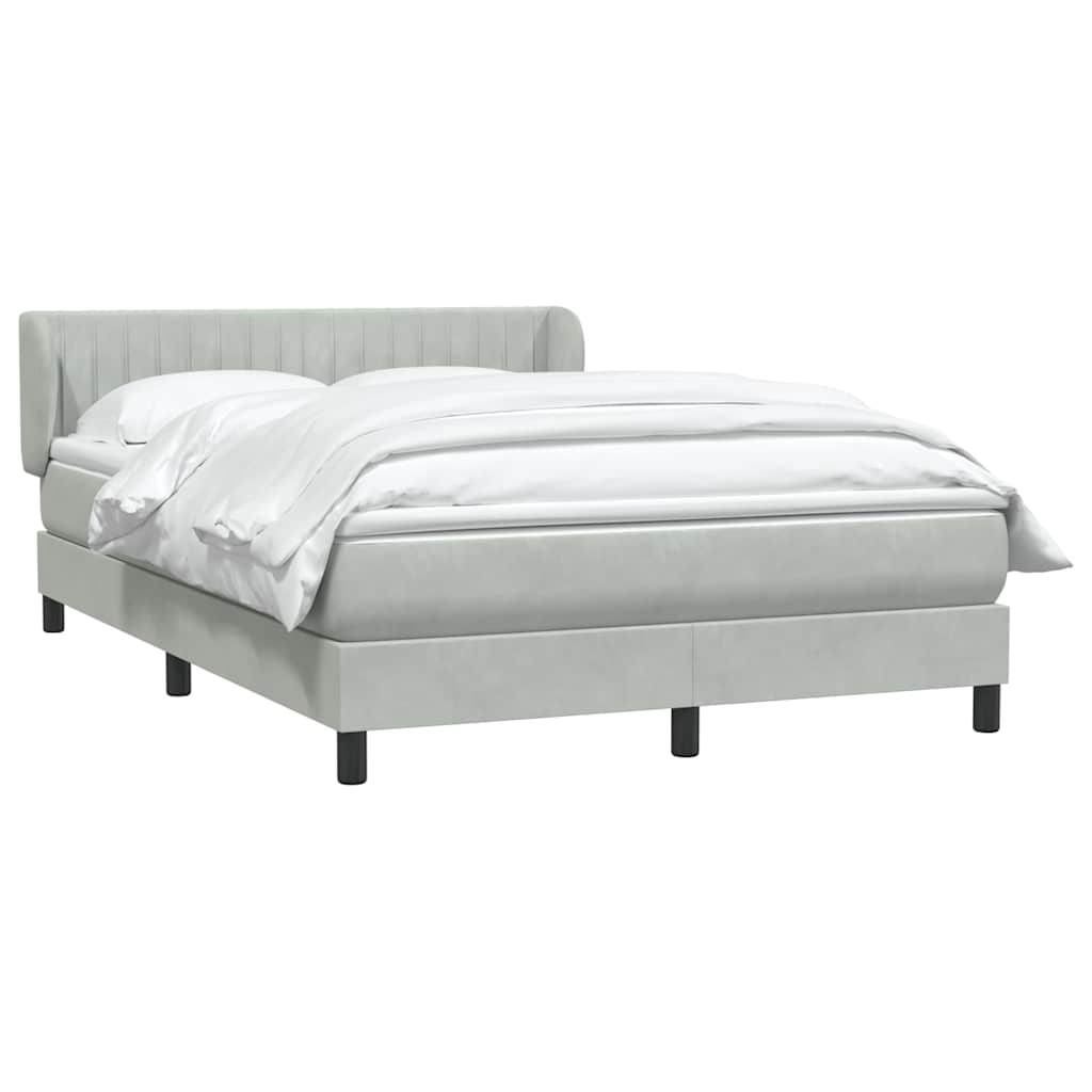 Giroletto a Molle con Materasso Grigio Chiaro 160x210cm Velluto | homemem39
