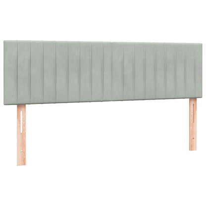 Giroletto a Molle con Materasso Grigio Chiaro 160x210cm Velluto | homemem39
