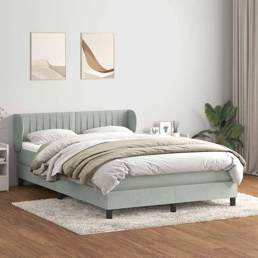 Giroletto a Molle con Materasso Grigio Chiaro 160x210cm Velluto | homemem39