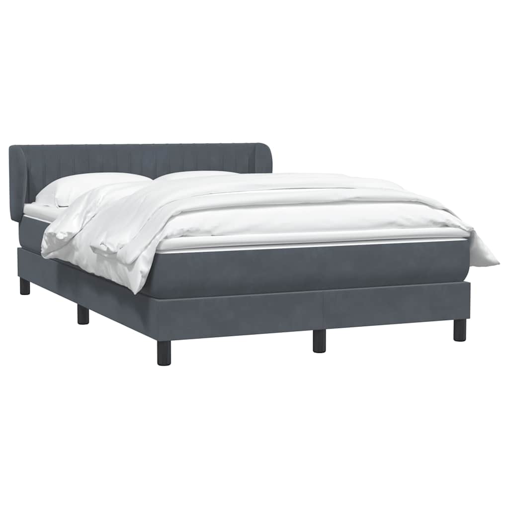 Giroletto a Molle con Materasso Grigio Scuro 160x210 cm Velluto | homemem39