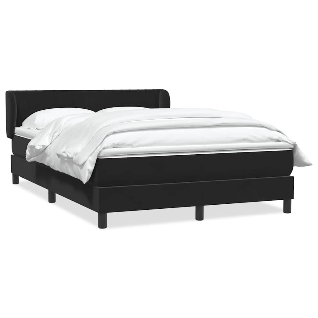 Giroletto a Molle con Materasso Nero 160x210 cm in Velluto | homemem39