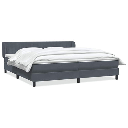 Giroletto a Molle con Materassi Grigio Scuro 180x210 cm Velluto | homemem39