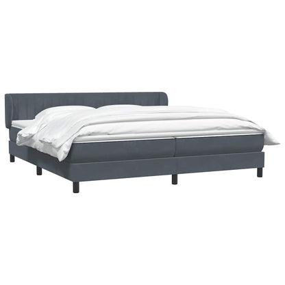 Giroletto a Molle con Materassi Grigio Scuro 180x210 cm Velluto | homemem39