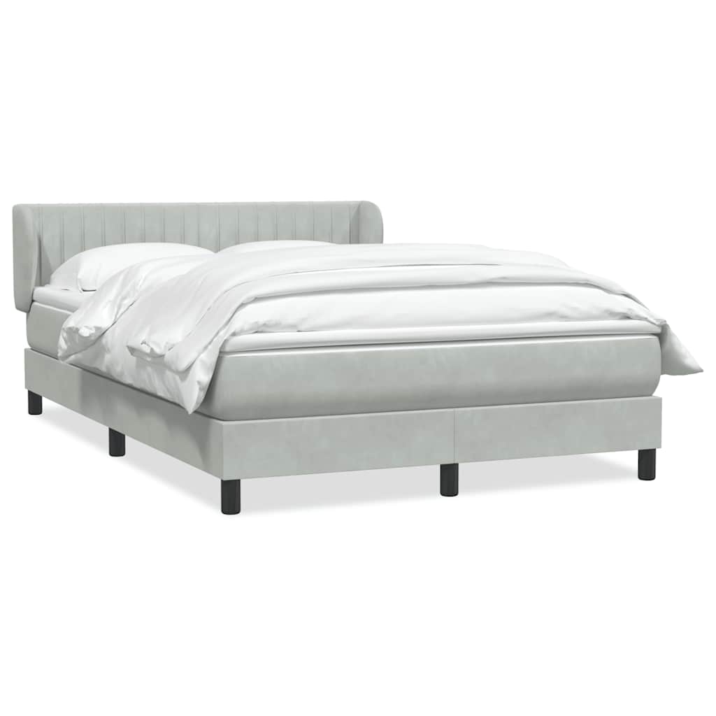 Giroletto a Molle con Materasso Grigio Chiaro 160x220cm Velluto | homemem39