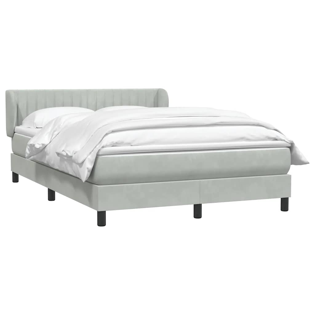 Giroletto a Molle con Materasso Grigio Chiaro 160x220cm Velluto | homemem39