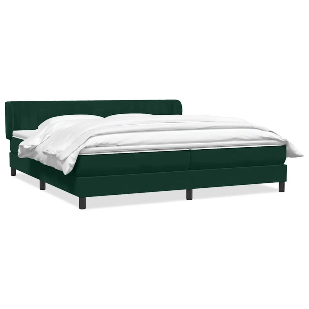 Giroletto a Molle con Materassi Verde Scuro 180x220 cm Velluto | homemem39